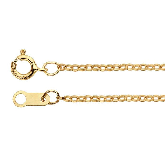 14K Yellow Gold Flat-Wire Oval Cable Chain
