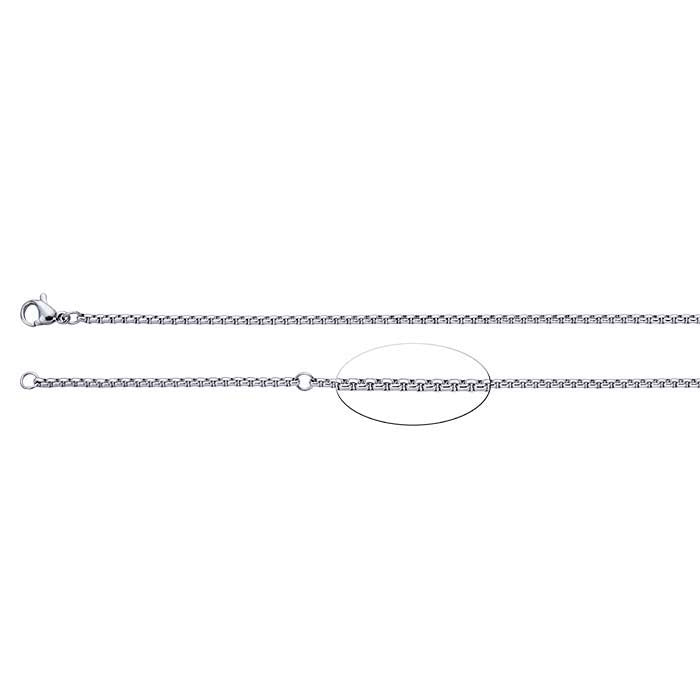 Abgerundete Panzerkette aus Edelstahl, 2 mm