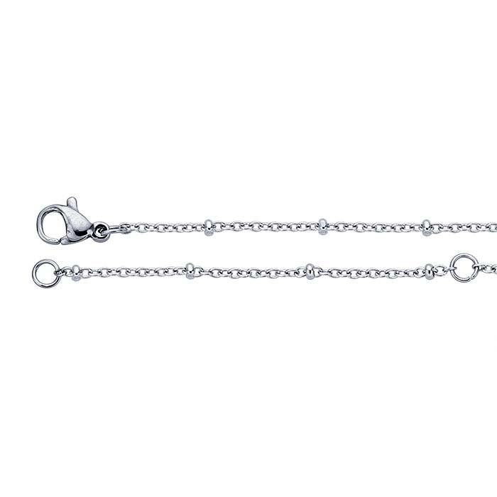 Stainless Steel Oval Cable Chain with Beads