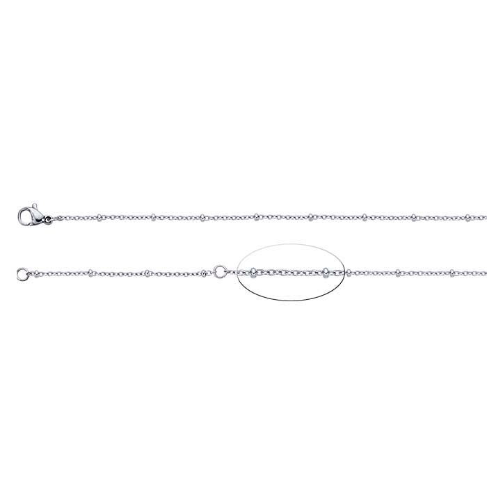 Stainless Steel Oval Cable Chain with Beads