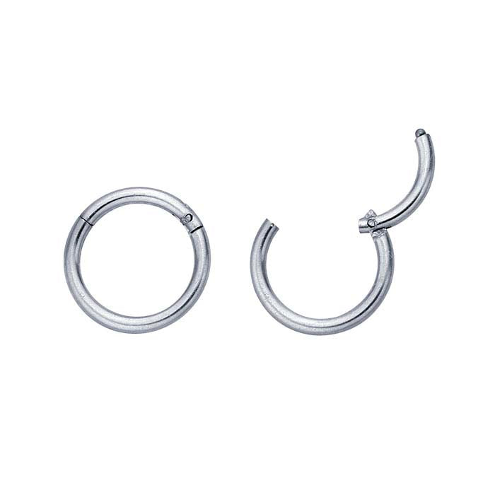 Boucle d'oreille à anneau continu articulé en acier inoxydable