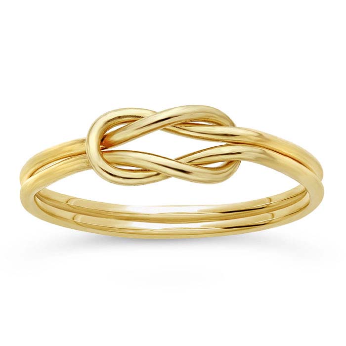14/20 Yellow Gold-Filled Long Double Love-Knot Ring