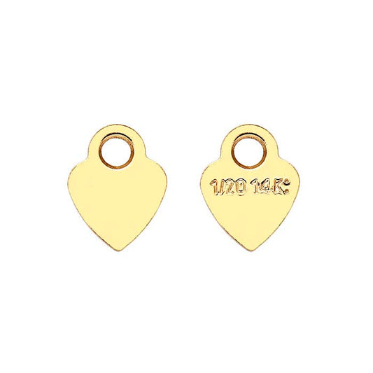 14/20 Yellow Gold-Filled Heart "1/20 14K" Tag, 0.25mm