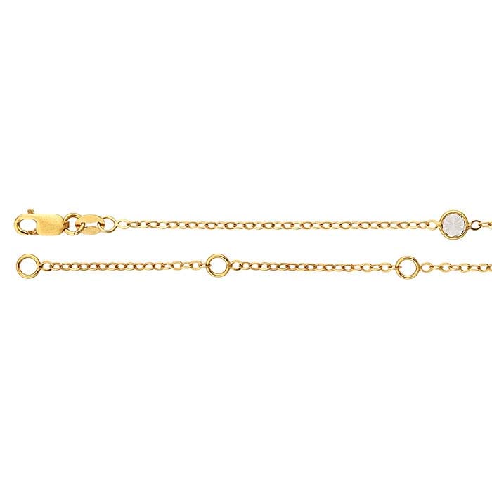 14/20 Gold-Filled Tin-Cup Round Cable Chain with Bezel-Set Faceted CZ Drops