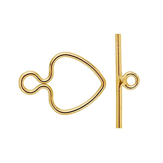 14/20 Gult Gullfylt 16 x 16,5 mm Hjerte Toggle Lås