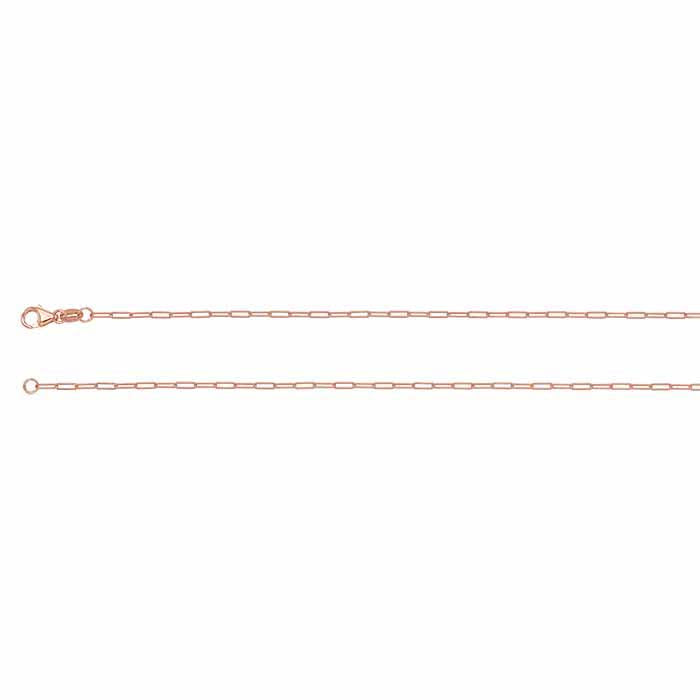 14K Rose Gold Oval Cable Chain