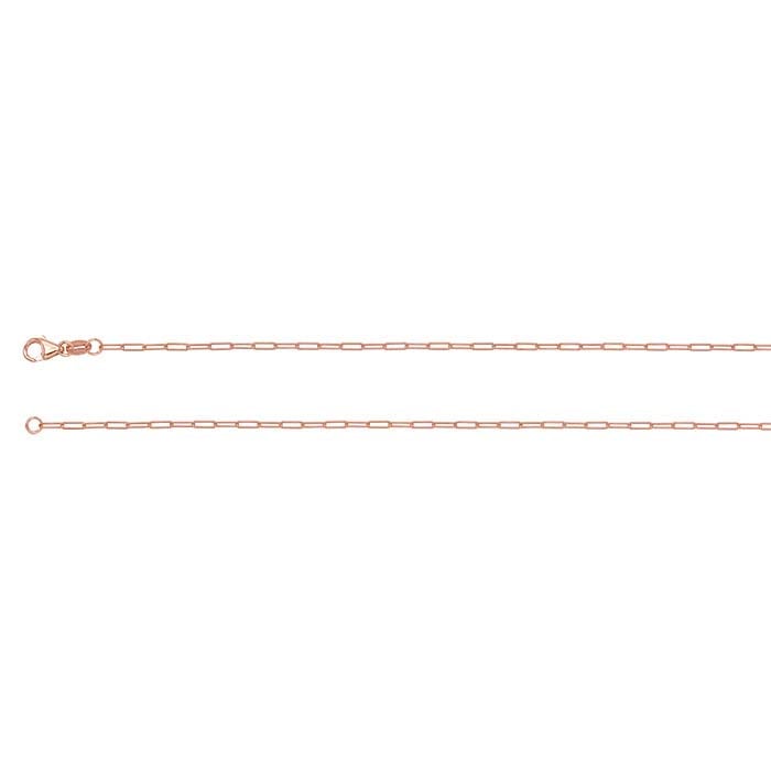 14K Rose Gold Oval Cable Chain