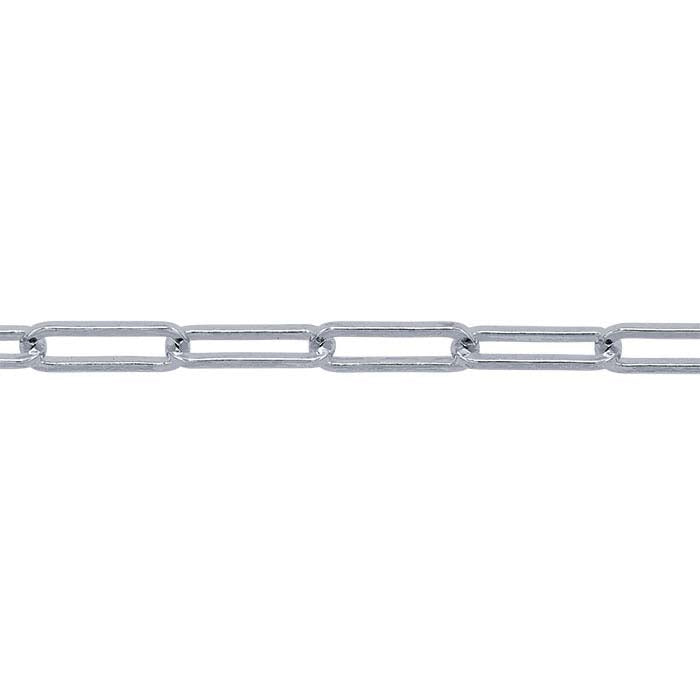 14K White Gold Flat Oval Cable Chain