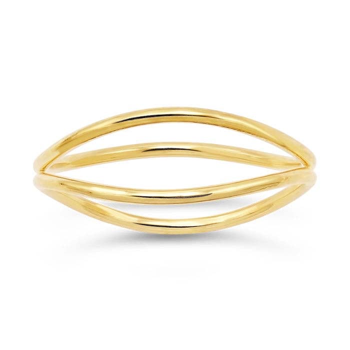 خاتم موجة مطلي بالذهب الأصفر عيار 14/20