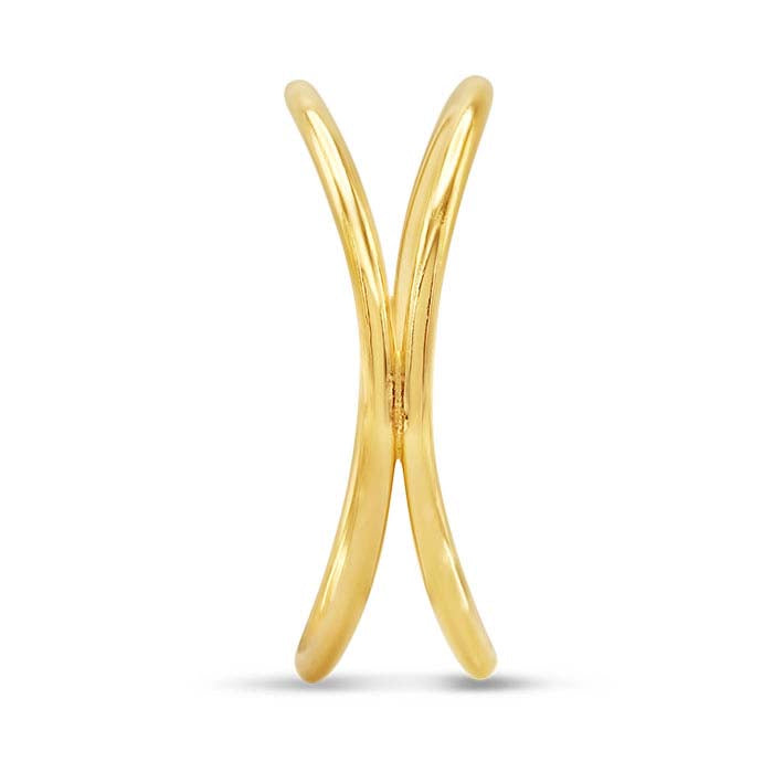 خاتم موجة مطلي بالذهب الأصفر عيار 14/20