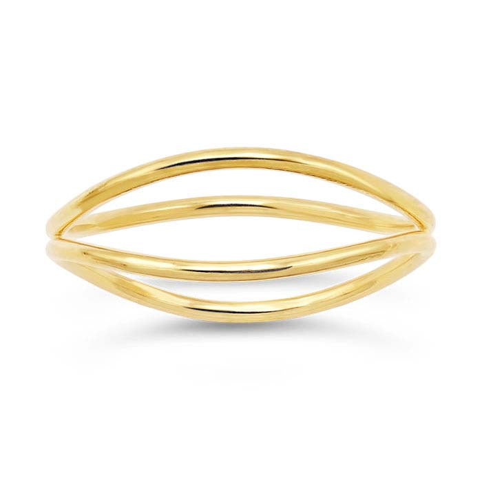 خاتم موجة مطلي بالذهب الأصفر عيار 14/20