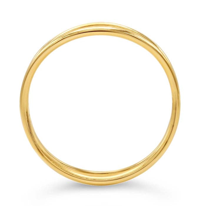 خاتم موجة مطلي بالذهب الأصفر عيار 14/20