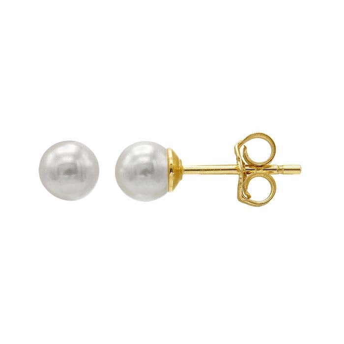 Sterling Silver Crystal Pearl-Set Post Earring