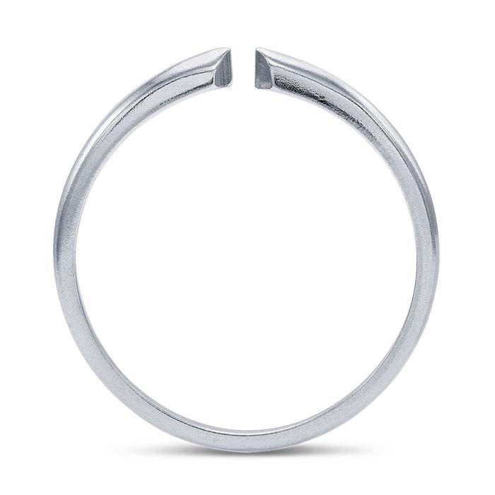 14K White Gold Pinched Half-Round Ring Shank