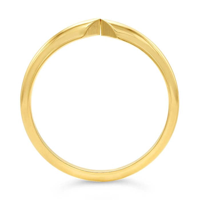 14K Yellow Gold Pinched Half-Round Ring Shank