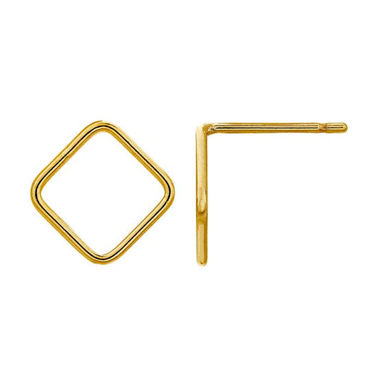 14/20 Yellow Gold-Filled Corner Square Post Earring