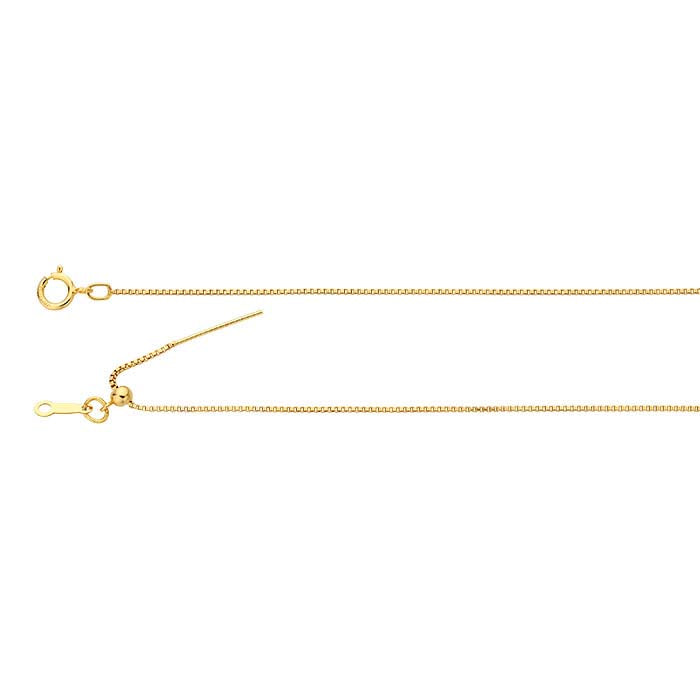 14/20 Gelbgoldgefüllte Add-A-Bead Box-Ketten-Halskette, verstellbar