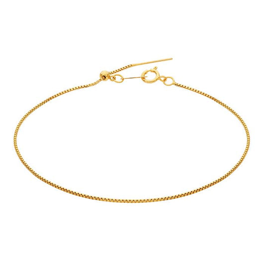 14/20 Yellow Gold-Filled Add-A-Bead Box Chain Bracelet, Adjustable