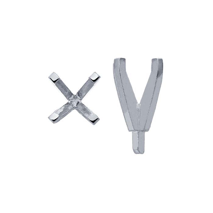 Gold Round Tall 4-Prong Settings with Peg