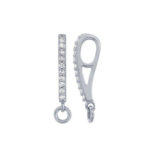 Anello portante in oro bianco 14K con diamanti