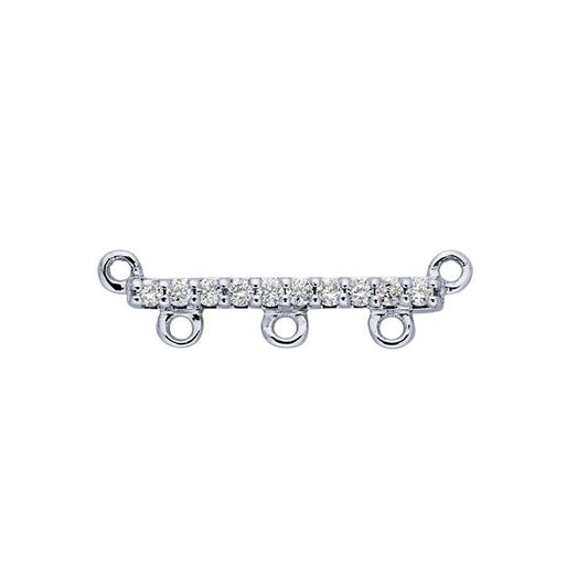 14K White Gold Diamond-Set Bar Festoon Pendant