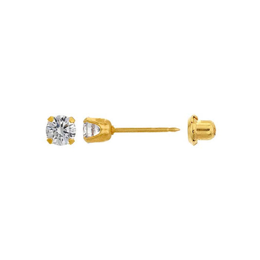 Inverness® 14K Yellow Gold Piercing Earring, CZ-Set