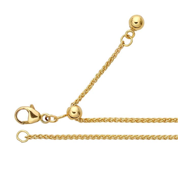 14/20 Yellow Gold-Filled 1.2mm Wheat Chain, Adjustable