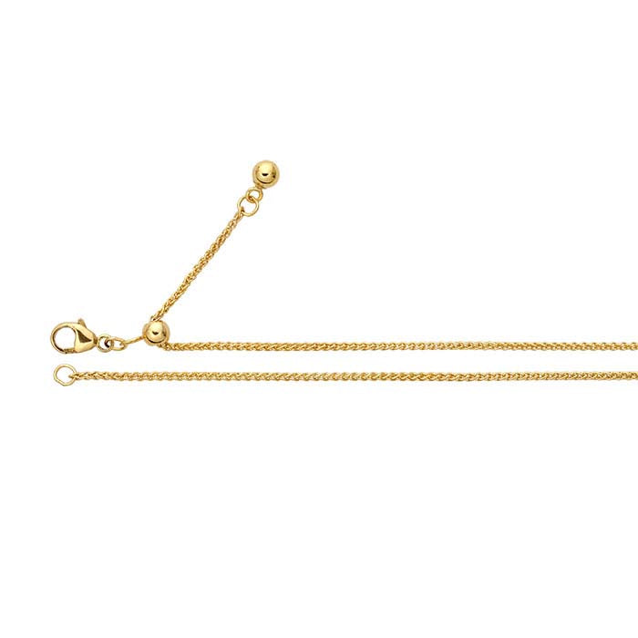 14/20 Yellow Gold-Filled 1.2mm Wheat Chain, Adjustable
