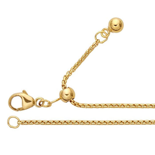 14/20 Yellow Gold-Filled Round Box Chain, Adjustable