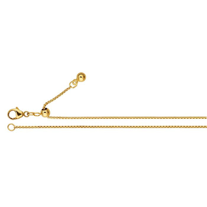 14/20 Yellow Gold-Filled Box Chain, Adjustable