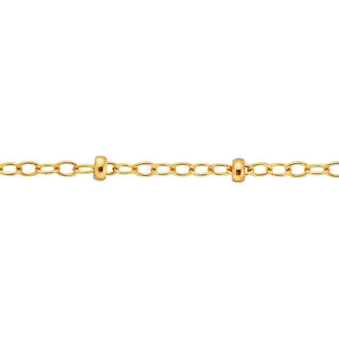 14/20 Yellow Gold-Filled Oval Cable Chain with Roundel Beads