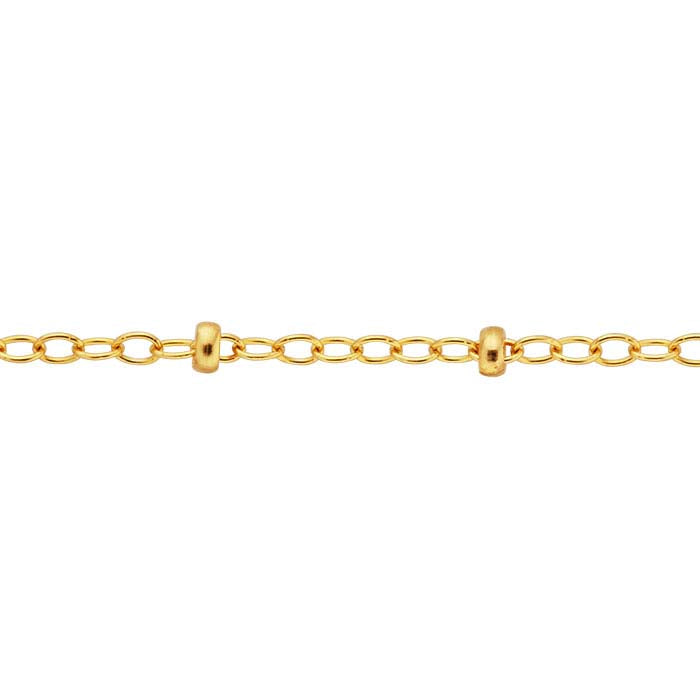 14/20 Yellow Gold-Filled Oval Cable Chain with Roundel Beads