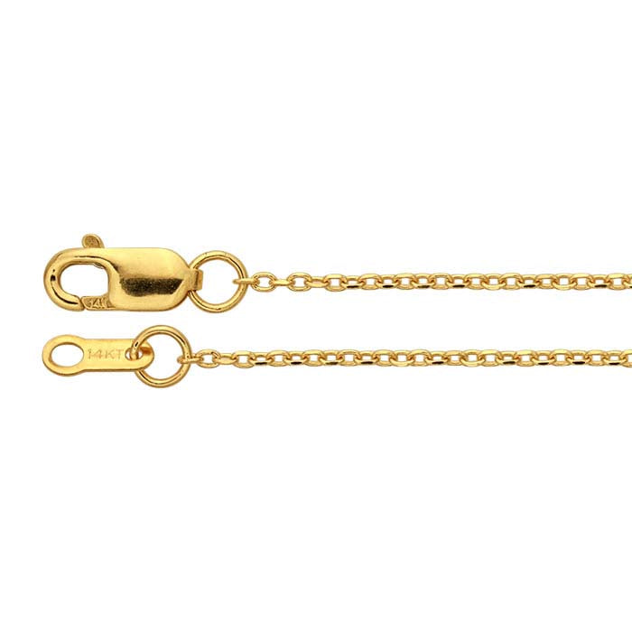14K Yellow Gold Diamond-Cut Cable Chain