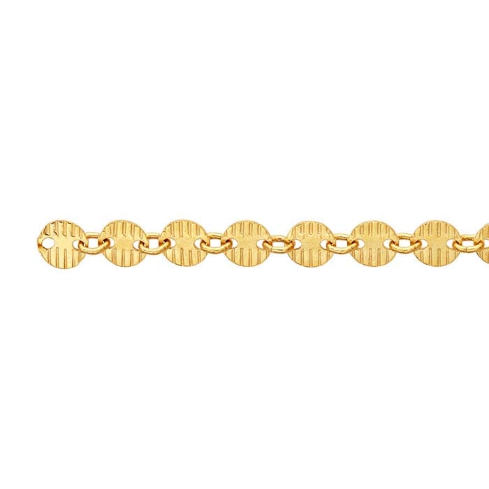 14/20 Yellow Gold-Filled Pattern Oval Link Chain, By the Foot