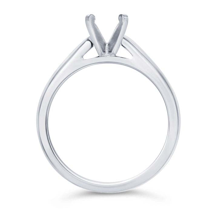 14K White Gold Round Cathedral Engagement Ring Mounting