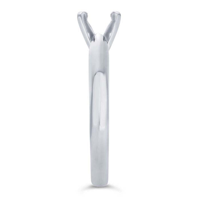 14K White Gold Round Cathedral Engagement Ring Mounting