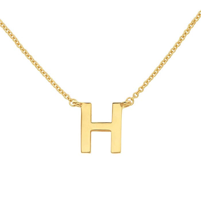 Ciondolo Festone Alfabeto in Oro Giallo 14K, H