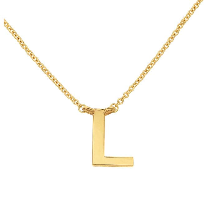 14K Yellow Gold Alphabet Festoon Pendant, L