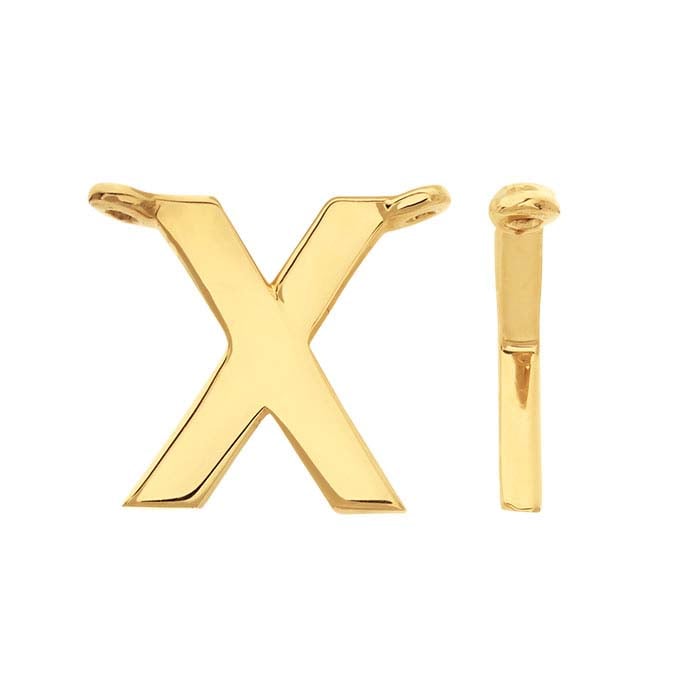 Colgante Festón de Alfabeto en Oro Amarillo 14K, X