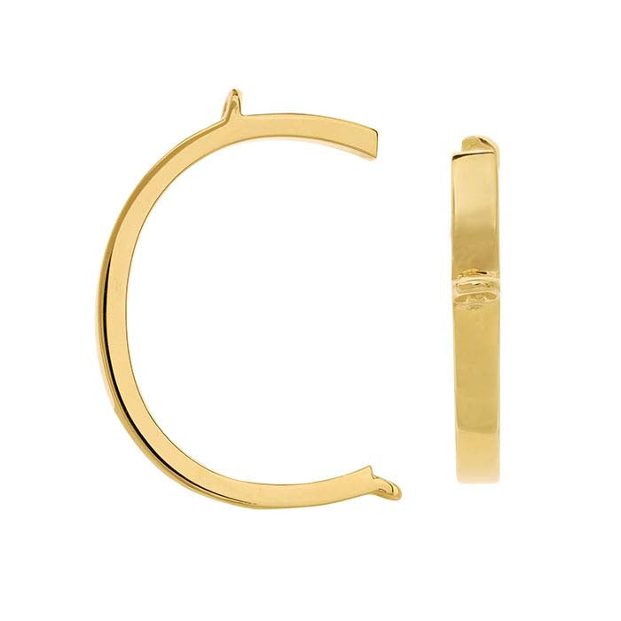 14K Yellow Gold Alphabet Sideways Festoon Pendant, C – Amadesa