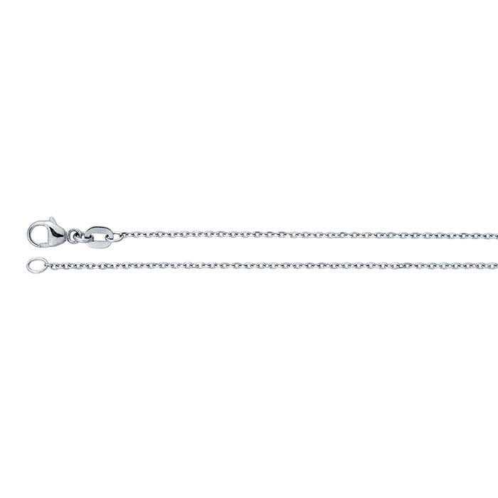 Platinum Diamond-Cut Oval Cable Chain
