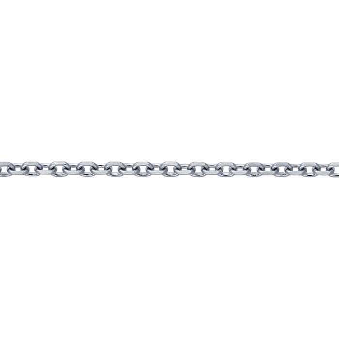 Platinum Diamond-Cut Oval Cable Chain