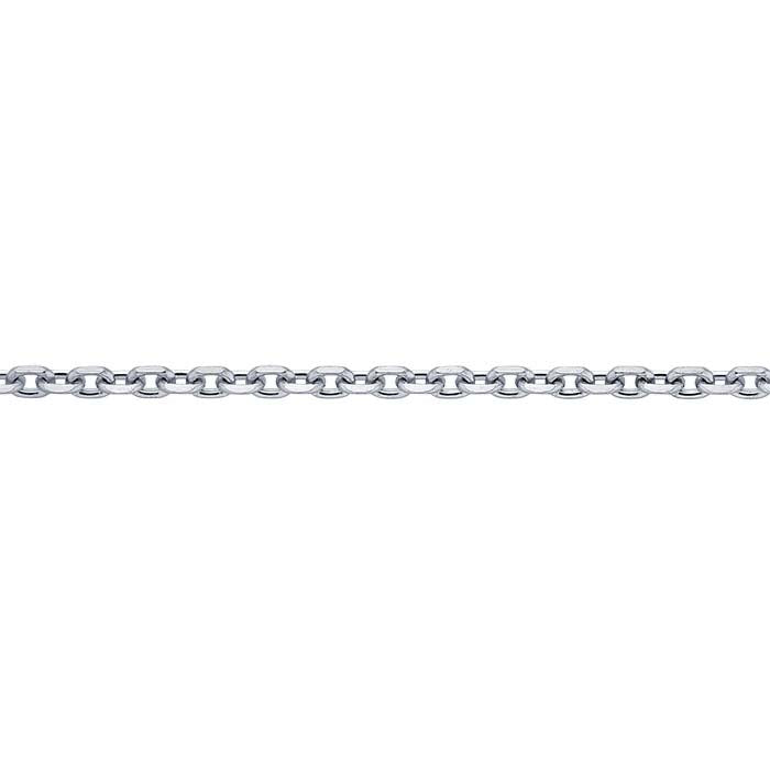 Platinum Diamond-Cut Oval Cable Chain