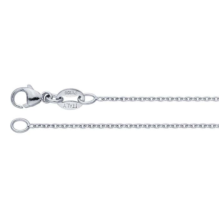 Platinum Diamond-Cut Oval Cable Chain