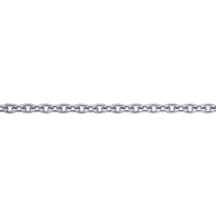 Platinum Diamond-Cut Oval Cable Chain