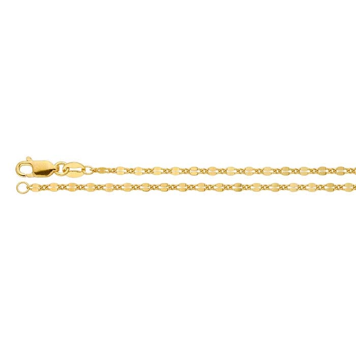 14/20 Yellow Gold-Filled Dapped Long & Short Chain