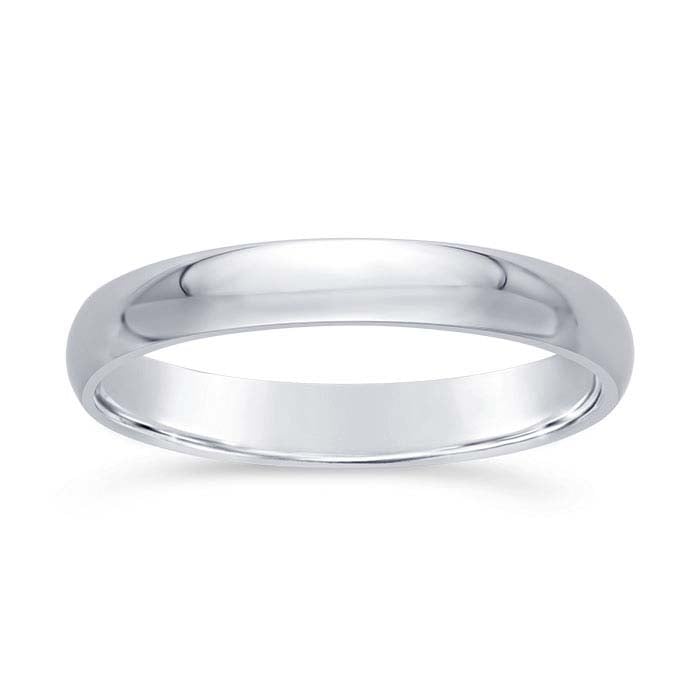 Nordt 14K White Gold Comfort Fit Featherweight Wedding Band