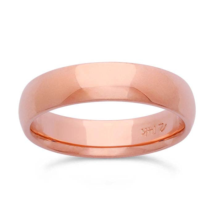 Nordt 14K Rose Gold Comfort Fit Featherweight Wedding Band