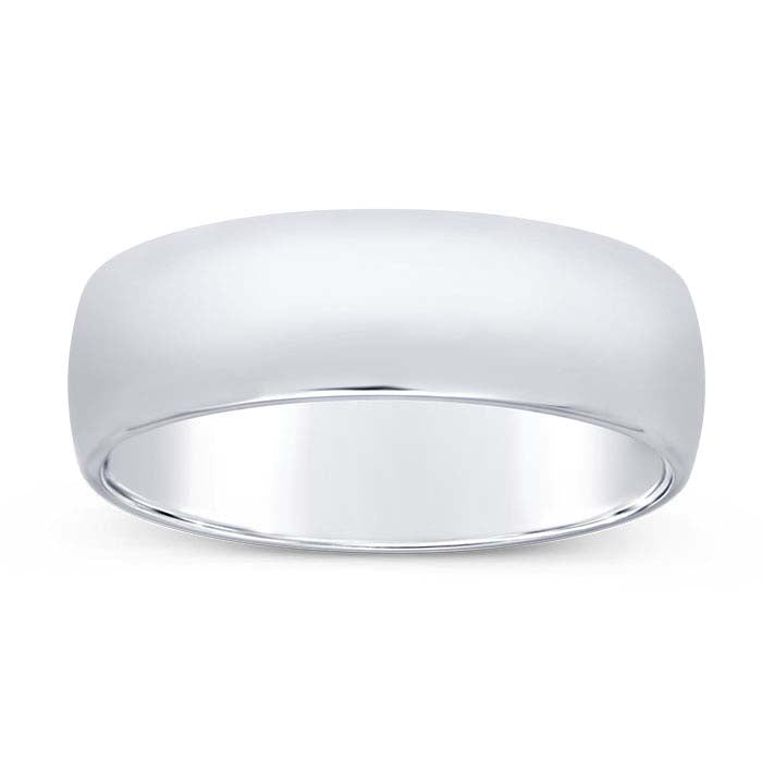 Nordt 14K White Gold Comfort Fit Featherweight Wedding Band