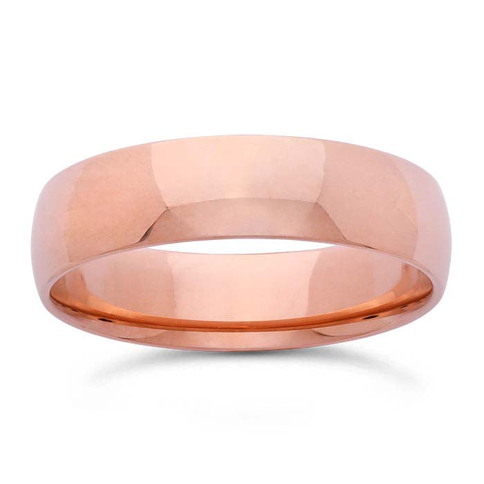 Nordt 14K Rose Gold Comfort Fit Featherweight Wedding Band